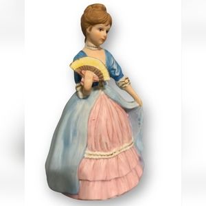 Rare Vintage Victorian Woman With Hand Fan Sankyo Japan Music Box Spins 🎶 Waltz